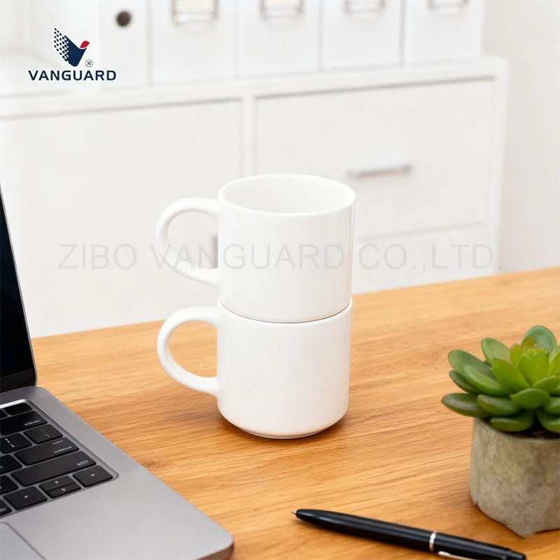 pure white stackable ceramic mug pure white stackable ceramic mug